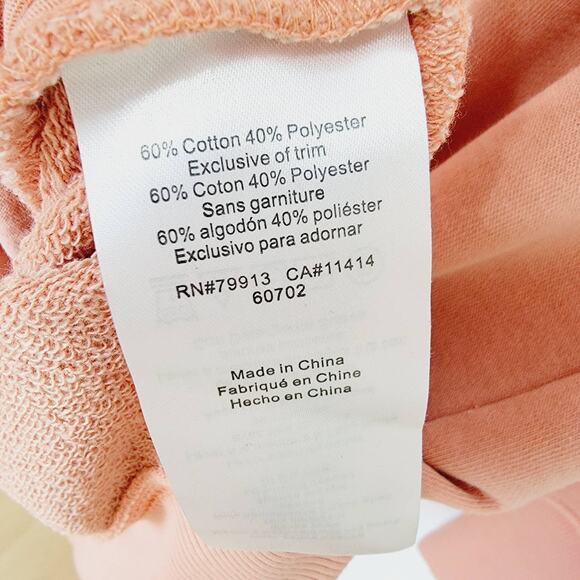 PEA IN THE POD Peach Longline Cotton Sweatshirt - Size L - Picture 7 of 7